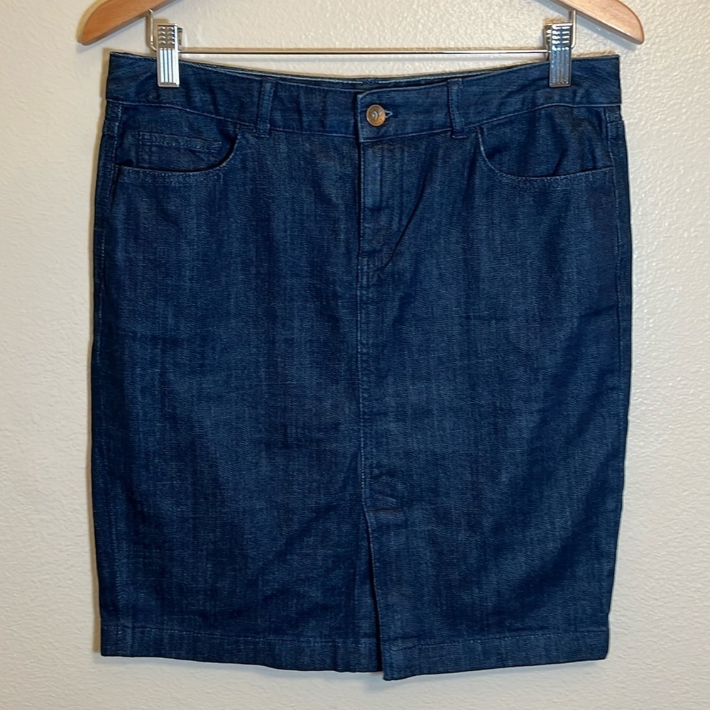 Banana Republic Blue Front Slit Jean Skirt